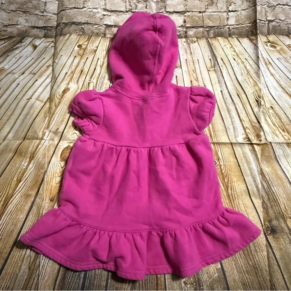 Ralph Lauren Pink Green Pony Hooded Sweatshirt Dress